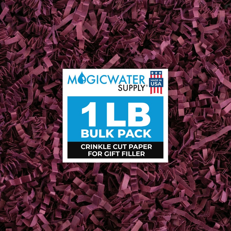 MagicWater Supply Crinkle Cut Paper Shred Filler-1LB Burgandy - Decorative & Protective Packaging for Bridesmaid Gifts & Bridesmaid Proposal Gifts Holiday Stuffers Birthdays Wedding & Anniversaries - Image 1